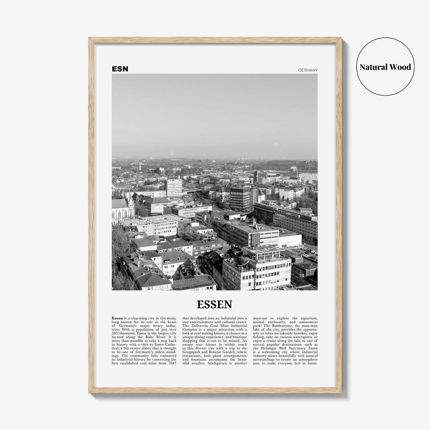 Essen Print Black and White, Essen Wall Art, Essen Poster, Essen Photo, Essen Wall Décor, Rhine-Ruhr, Germany, Deutschland