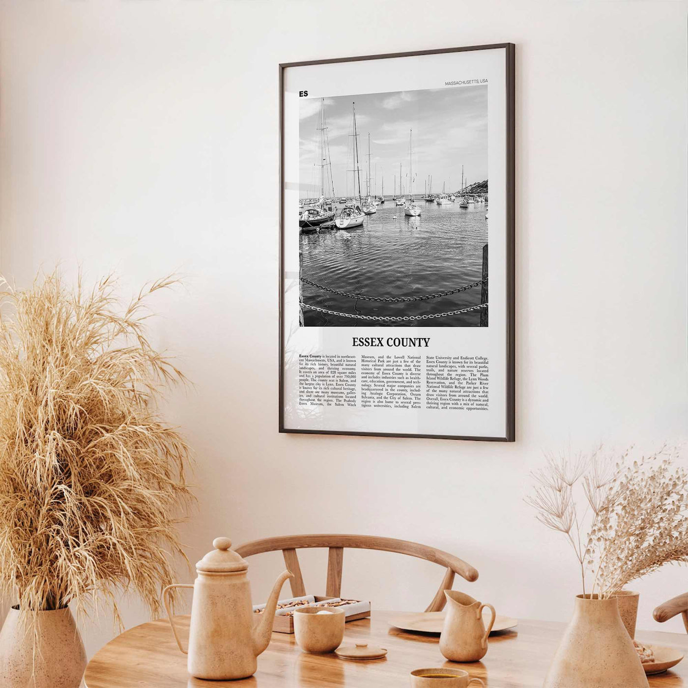 Essex County Print Black and White, Essex County Wall Art, Essex County Poster, Essex County Photo, Essex County Wall Décor, Essex Map