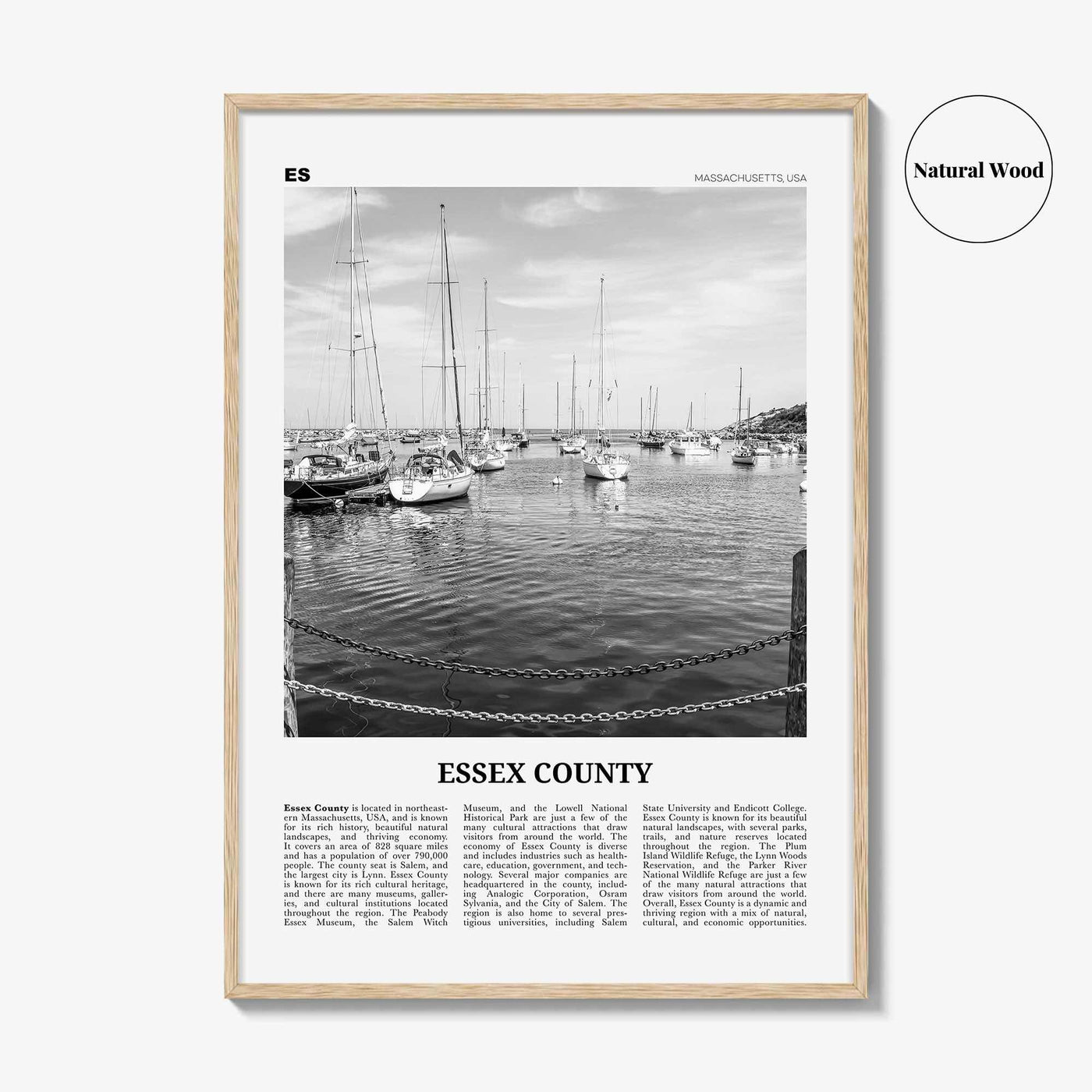 Essex County Print Black and White, Essex County Wall Art, Essex County Poster, Essex County Photo, Essex County Wall Décor, Essex Map