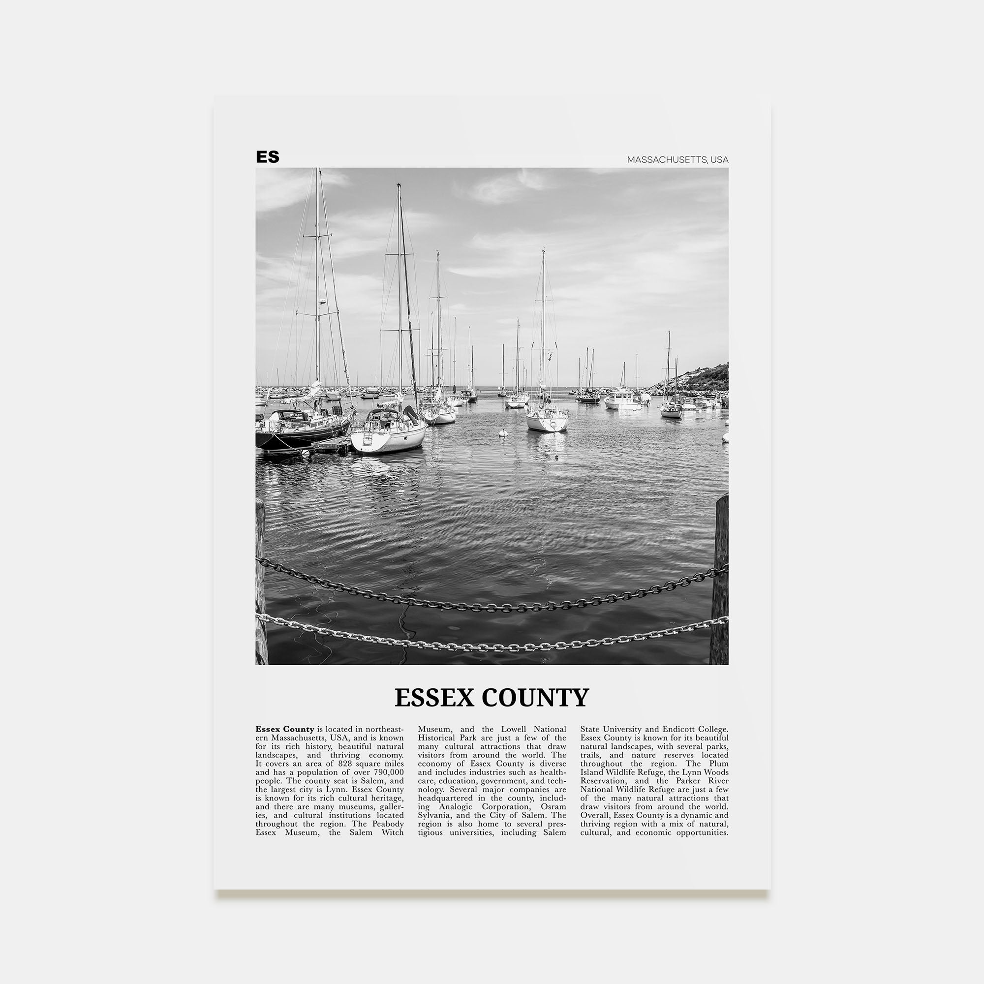 Essex County Travel B&W Poster