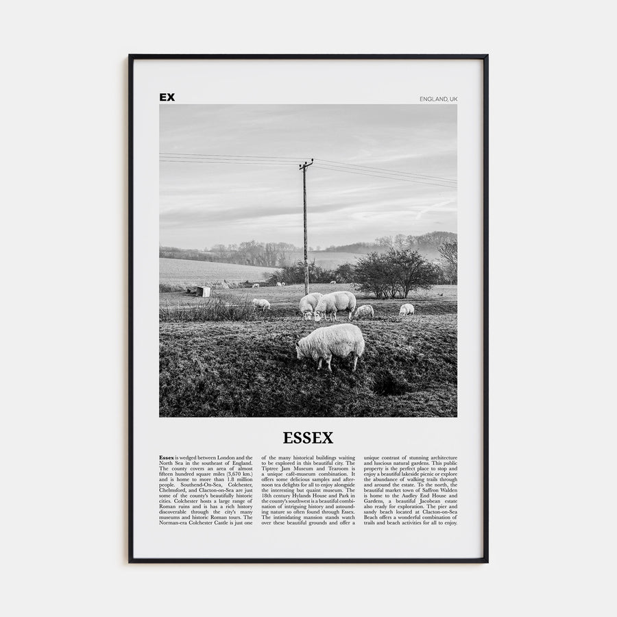 Essex Travel B&W Poster