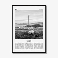 Essex Print Black and White, Essex Wall Art, Essex Poster, Essex Photo, Essex Map, England, UK, United Kingdom