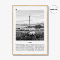 Essex Print Black and White, Essex Wall Art, Essex Poster, Essex Photo, Essex Map, England, UK, United Kingdom