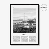 Essex Print Black and White, Essex Wall Art, Essex Poster, Essex Photo, Essex Map, England, UK, United Kingdom