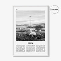 Essex Print Black and White, Essex Wall Art, Essex Poster, Essex Photo, Essex Map, England, UK, United Kingdom