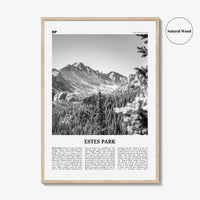 Estes Park Print Black and White, Estes Park Wall Art, Estes Park Poster, Estes Park Photo, Estes Park Décor, Estes Park Map, Colorado, USA