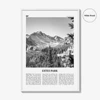 Estes Park Print Black and White, Estes Park Wall Art, Estes Park Poster, Estes Park Photo, Estes Park Décor, Estes Park Map, Colorado, USA
