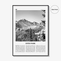Estes Park Print Black and White, Estes Park Wall Art, Estes Park Poster, Estes Park Photo, Estes Park Décor, Estes Park Map, Colorado, USA