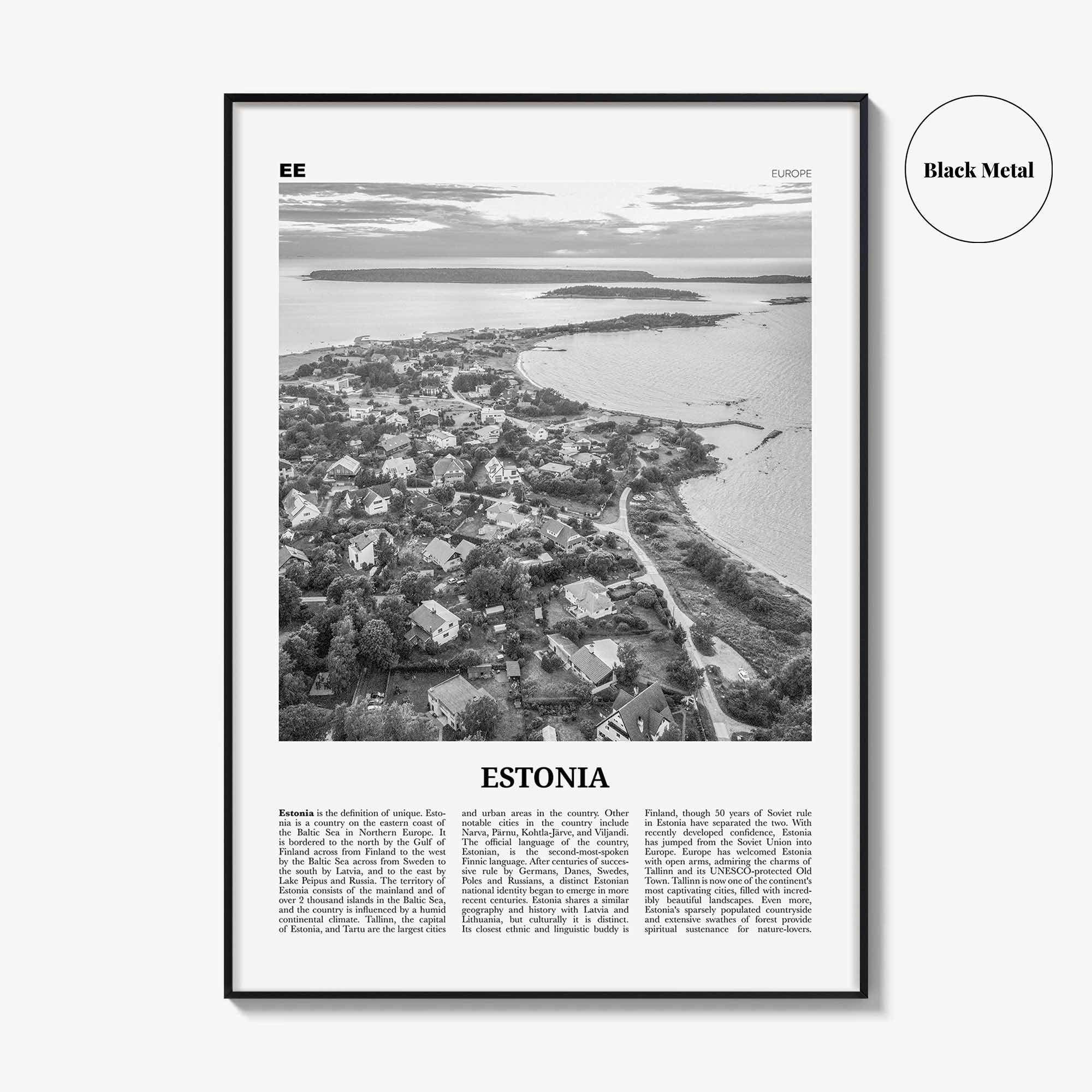 Estonia Print Black and White, Estonia Wall Art, Estonia Poster, Estonia Photo, Estonia Decor, Eesti, Vabariik, Estonian, Tallinn, Europe