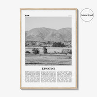 Eswatini Print Black and White, Eswatini Wall Art, Eswatini Poster, Eswatini Photo, Eswatini Wall Decor, Country Art Print, Africa Print
