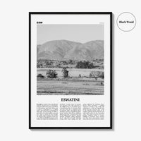 Eswatini Print Black and White, Eswatini Wall Art, Eswatini Poster, Eswatini Photo, Eswatini Wall Decor, Country Art Print, Africa Print