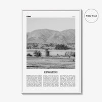 Eswatini Print Black and White, Eswatini Wall Art, Eswatini Poster, Eswatini Photo, Eswatini Wall Decor, Country Art Print, Africa Print