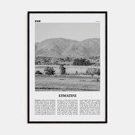 Eswatini Travel B&W Poster