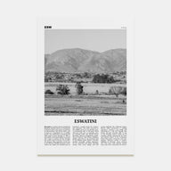 Eswatini Travel B&W Poster