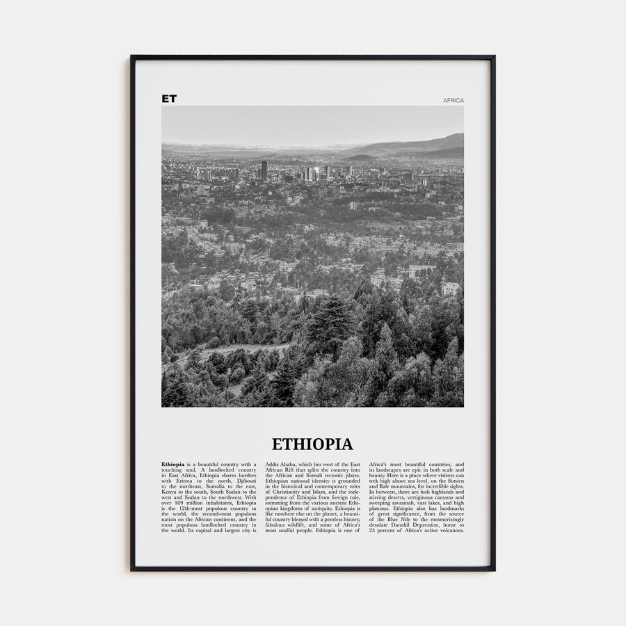 Ethiopia Travel B&W No 2 Poster