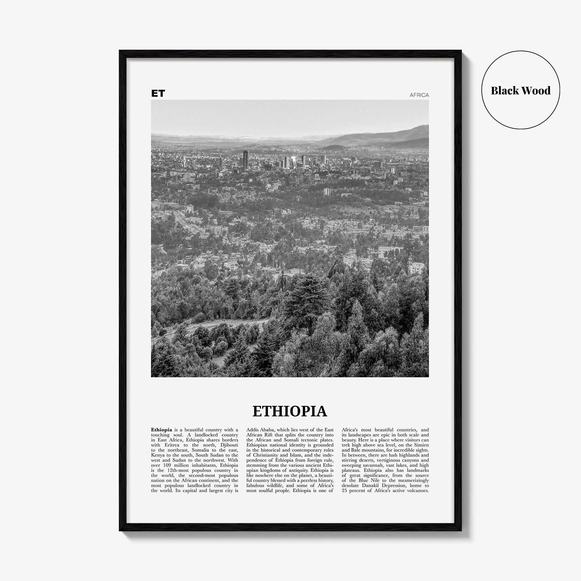 Ethiopia Print Black and White No 2, Ethiopia Wall Art, Ethiopia Poster, Ethiopia Photo, Ethiopia Wall Decor, Addis Ababa, Africa