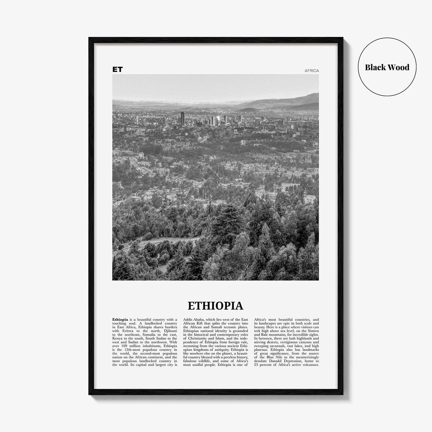 Ethiopia Print Black and White No 2, Ethiopia Wall Art, Ethiopia Poster, Ethiopia Photo, Ethiopia Wall Decor, Addis Ababa, Africa