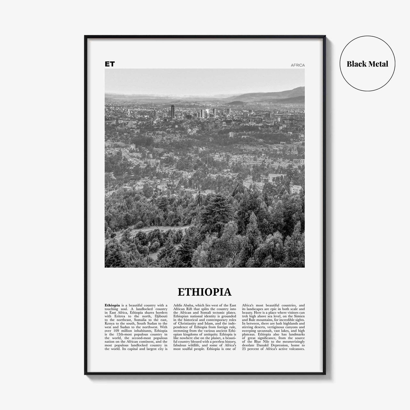 Ethiopia Print Black and White No 2, Ethiopia Wall Art, Ethiopia Poster, Ethiopia Photo, Ethiopia Wall Decor, Addis Ababa, Africa