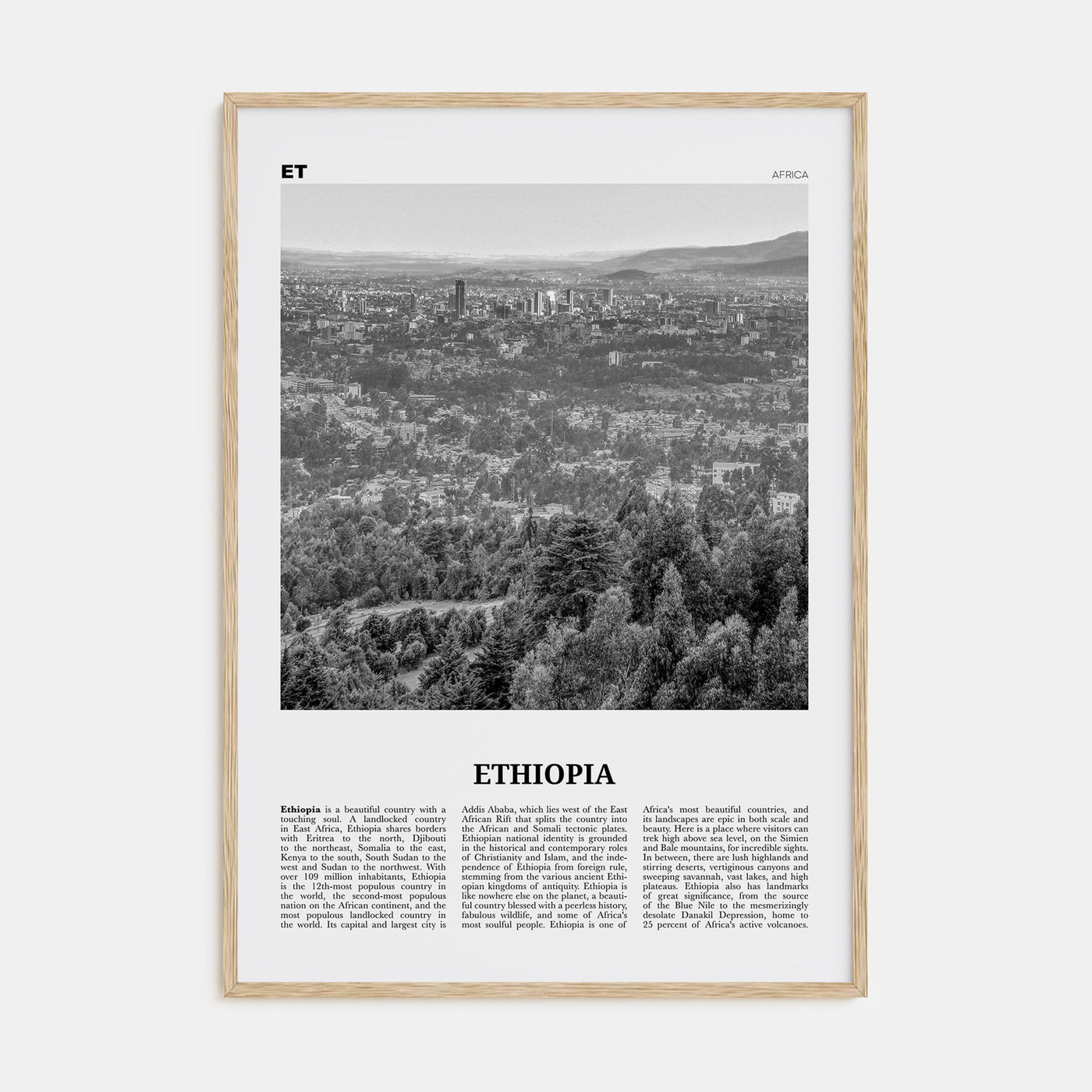 Ethiopia Travel B&W No 2 Poster