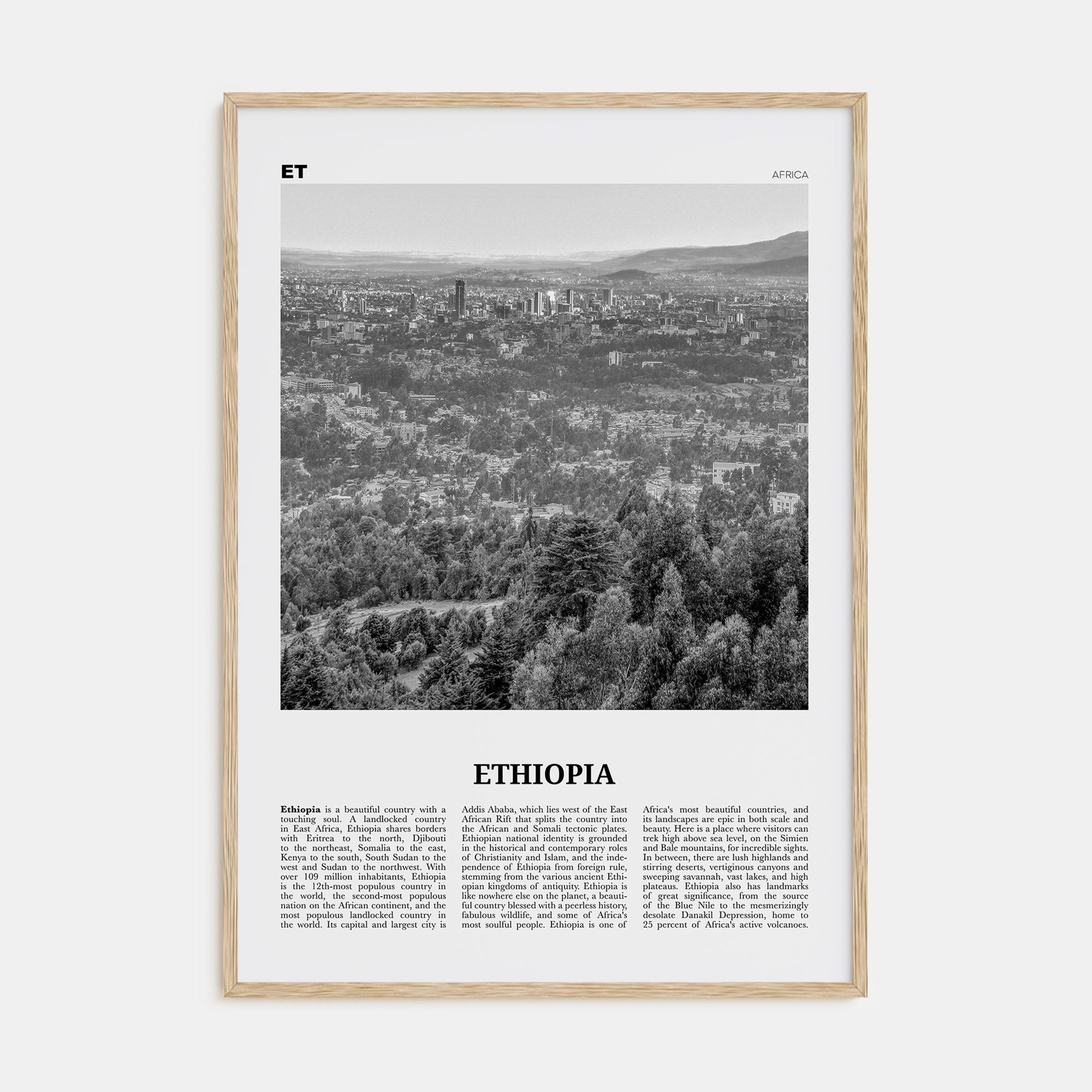 Ethiopia Travel B&W No 2 Poster