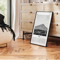 Etna Print Black and White, Etna Wall Art, Etna Poster, Etna Photo, Etna Wall Décor, Etna Map, Italy
