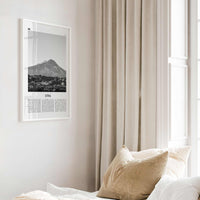 Etna Print Black and White, Etna Wall Art, Etna Poster, Etna Photo, Etna Wall Décor, Etna Map, Italy