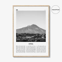 Etna Print Black and White, Etna Wall Art, Etna Poster, Etna Photo, Etna Wall Décor, Etna Map, Italy