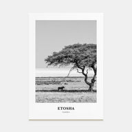 Etosha National Park Portrait B&W Poster