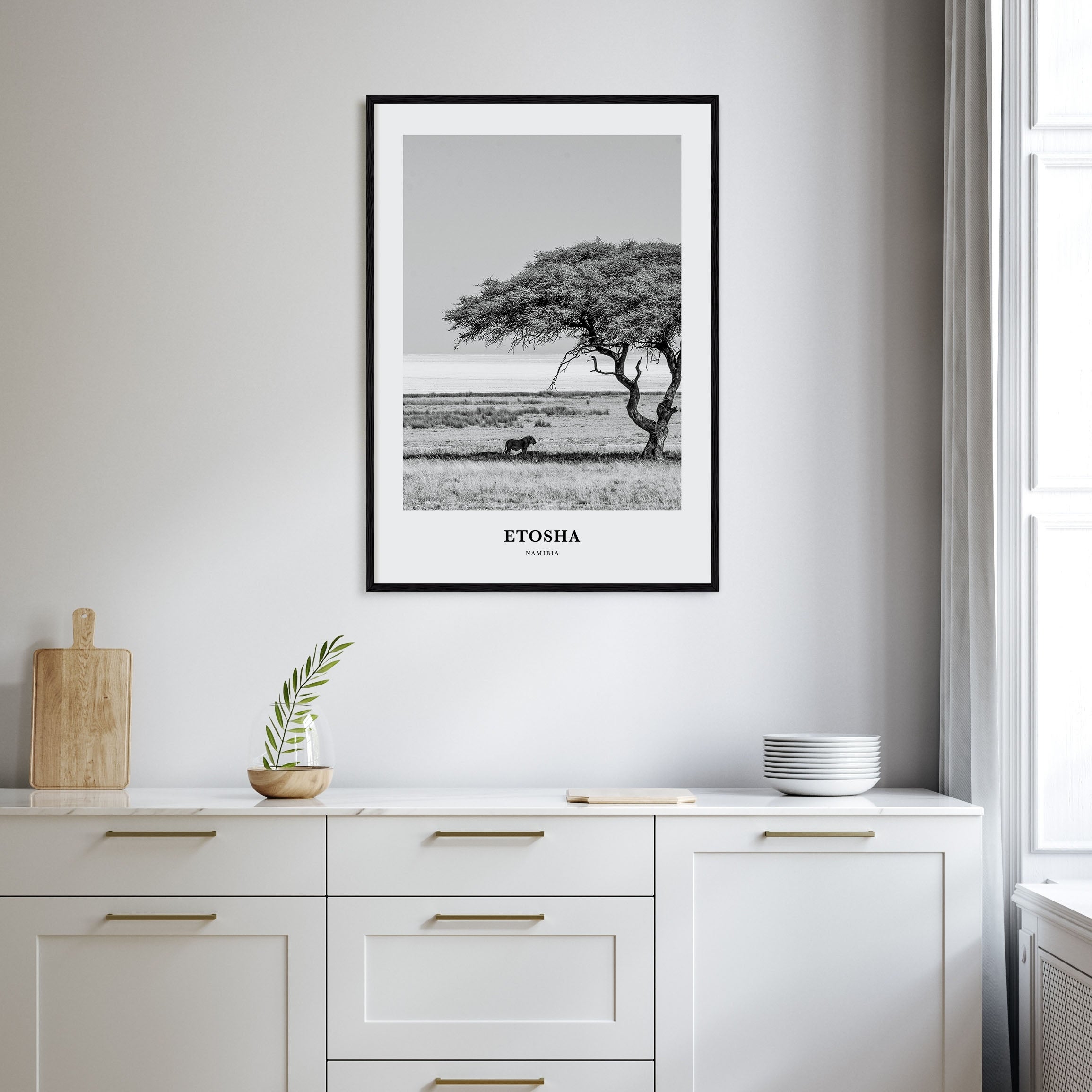 Etosha National Park Portrait B&W Poster
