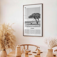 Etosha National Park Print Black and White, Etosha Wall Art, Etosha Poster, Etosha Photo, Etosha Wall Décor, Etosha Map, Africa, Namibia
