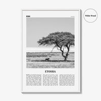 Etosha National Park Print Black and White, Etosha Wall Art, Etosha Poster, Etosha Photo, Etosha Wall Décor, Etosha Map, Africa, Namibia