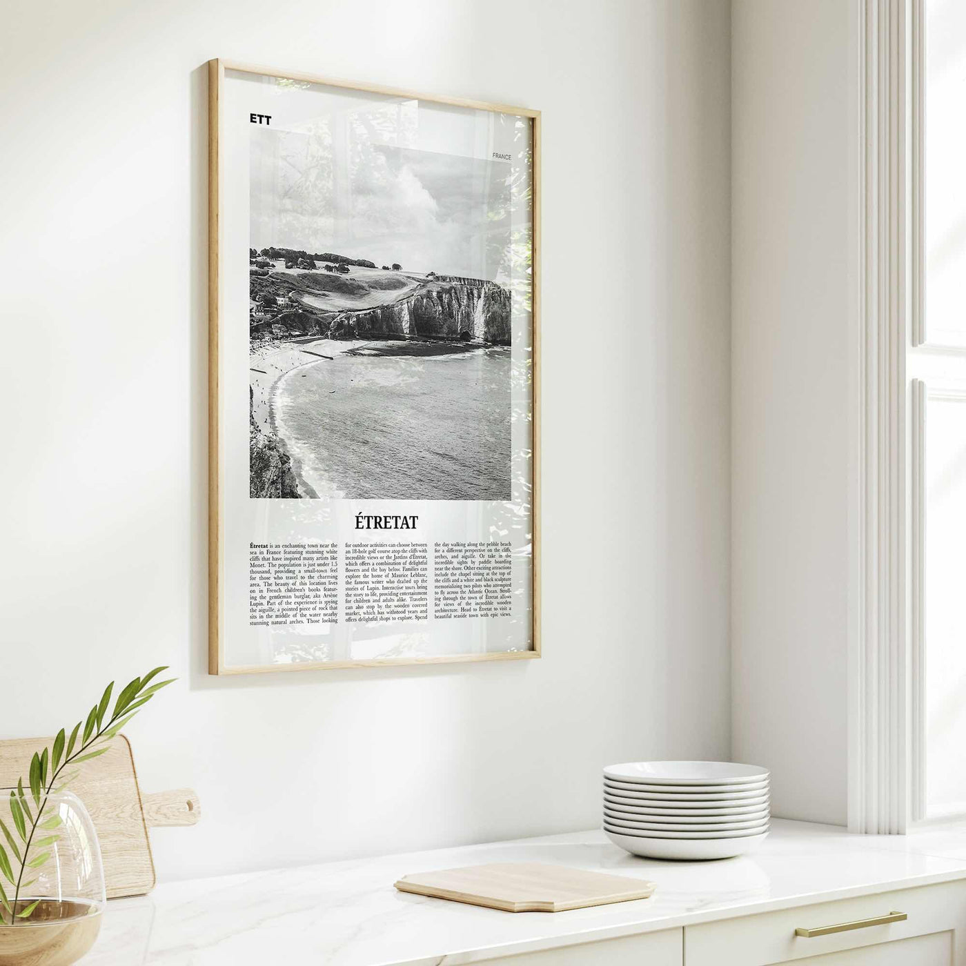 Etretat Print Black and White, Etretat Wall Art, Étretat Poster, Étretat Photo, Étretat Wall Décor, Étretat Map, France