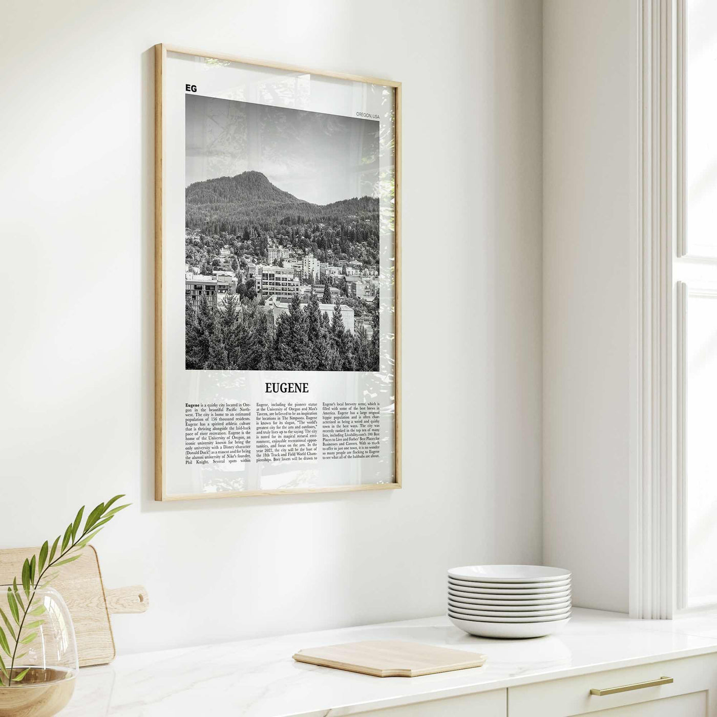 Eugene Print Black and White, Eugene Wall Art, Eugene Poster, Eugene Photo, Eugene Wall Décor, Oregon, USA, United States, North America