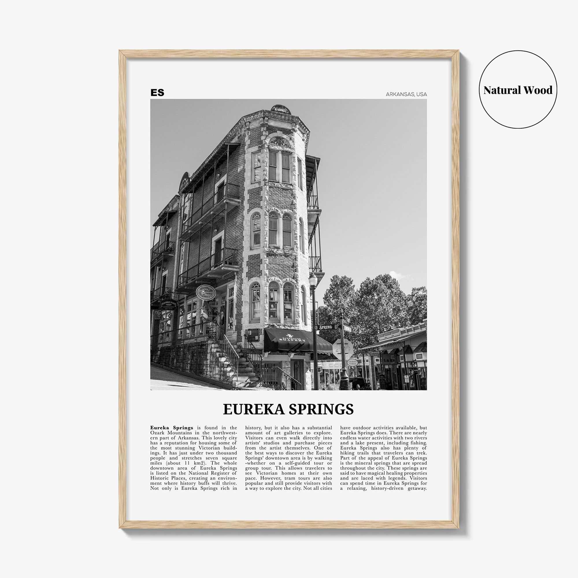 Eureka Springs Print Black and White, Eureka Springs Wall Art, Eureka Springs Poster, Eureka Springs Photo, Arkansas, USA