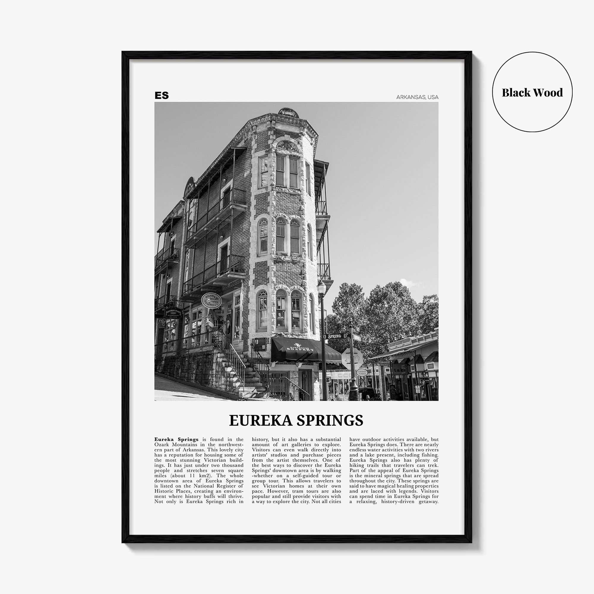 Eureka Springs Print Black and White, Eureka Springs Wall Art, Eureka Springs Poster, Eureka Springs Photo, Arkansas, USA