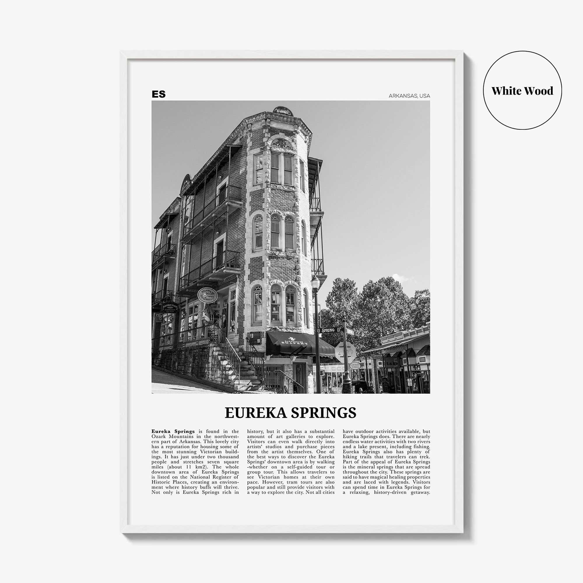 Eureka Springs Print Black and White, Eureka Springs Wall Art, Eureka Springs Poster, Eureka Springs Photo, Arkansas, USA