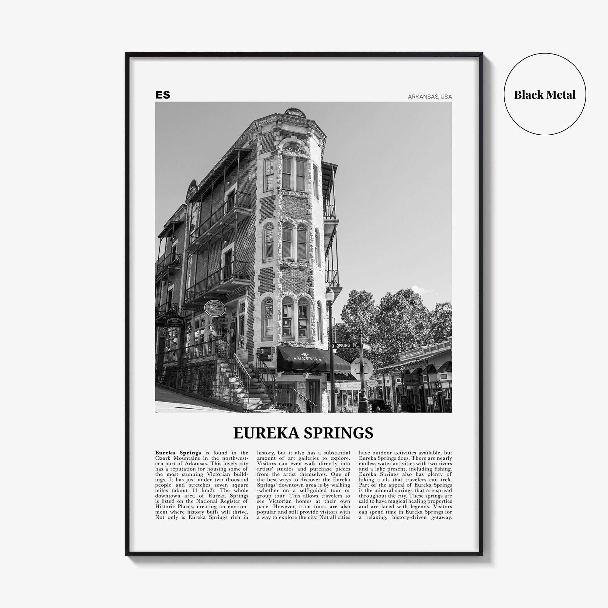 Eureka Springs Print Black and White, Eureka Springs Wall Art, Eureka Springs Poster, Eureka Springs Photo, Arkansas, USA