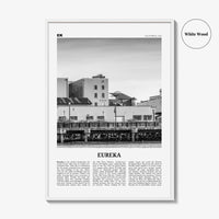 Eureka Print Black and White, Eureka Wall Art, Eureka Poster, Eureka Photo, Eureka Wall Décor, Eureka Map, California, USA
