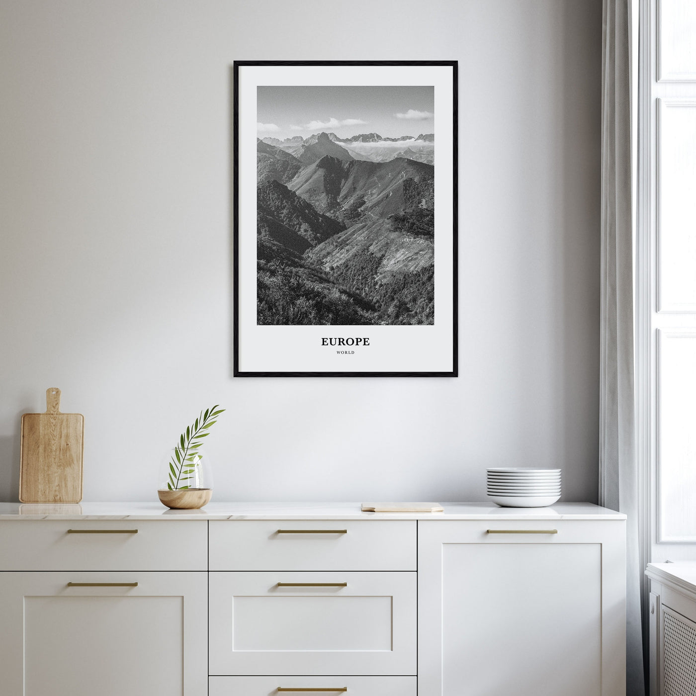 Europe Portrait B&W Poster