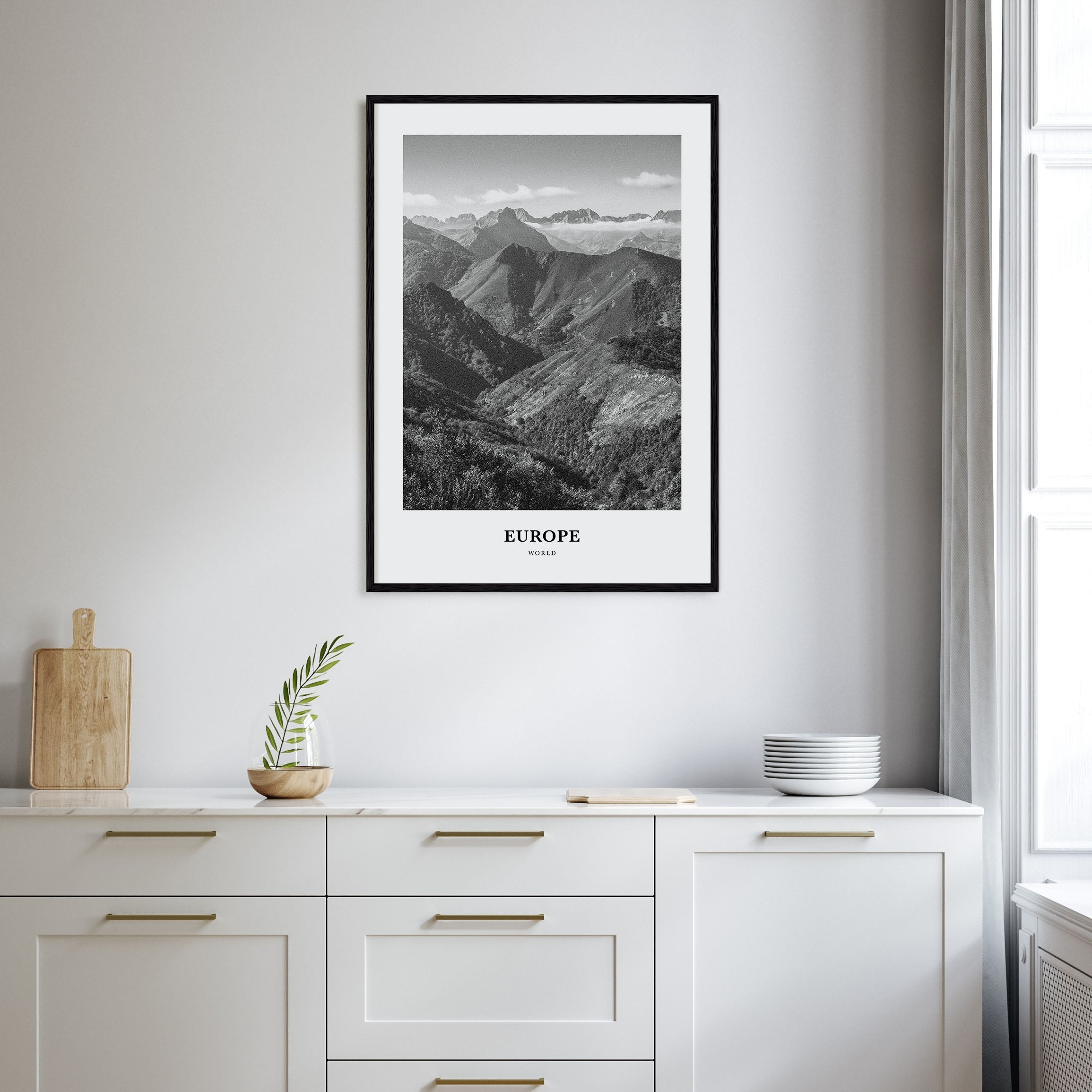 Europe Portrait B&W Poster