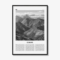 Europe Print Black and White, Europe Wall Art, Europe Poster, Europe Photo, Europe Wall Decor, Continent Art Print