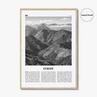 Europe Print Black and White, Europe Wall Art, Europe Poster, Europe Photo, Europe Wall Decor, Continent Art Print