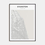 Evanston Map Portrait Poster