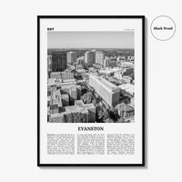 Evanston Print Black and White, Evanston Wall Art, Evanston Poster, Evanston Photo, Evanston Wall Décor, Illinois, USA, United States