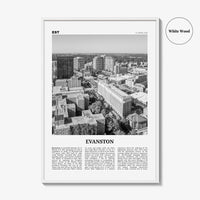 Evanston Print Black and White, Evanston Wall Art, Evanston Poster, Evanston Photo, Evanston Wall Décor, Illinois, USA, United States