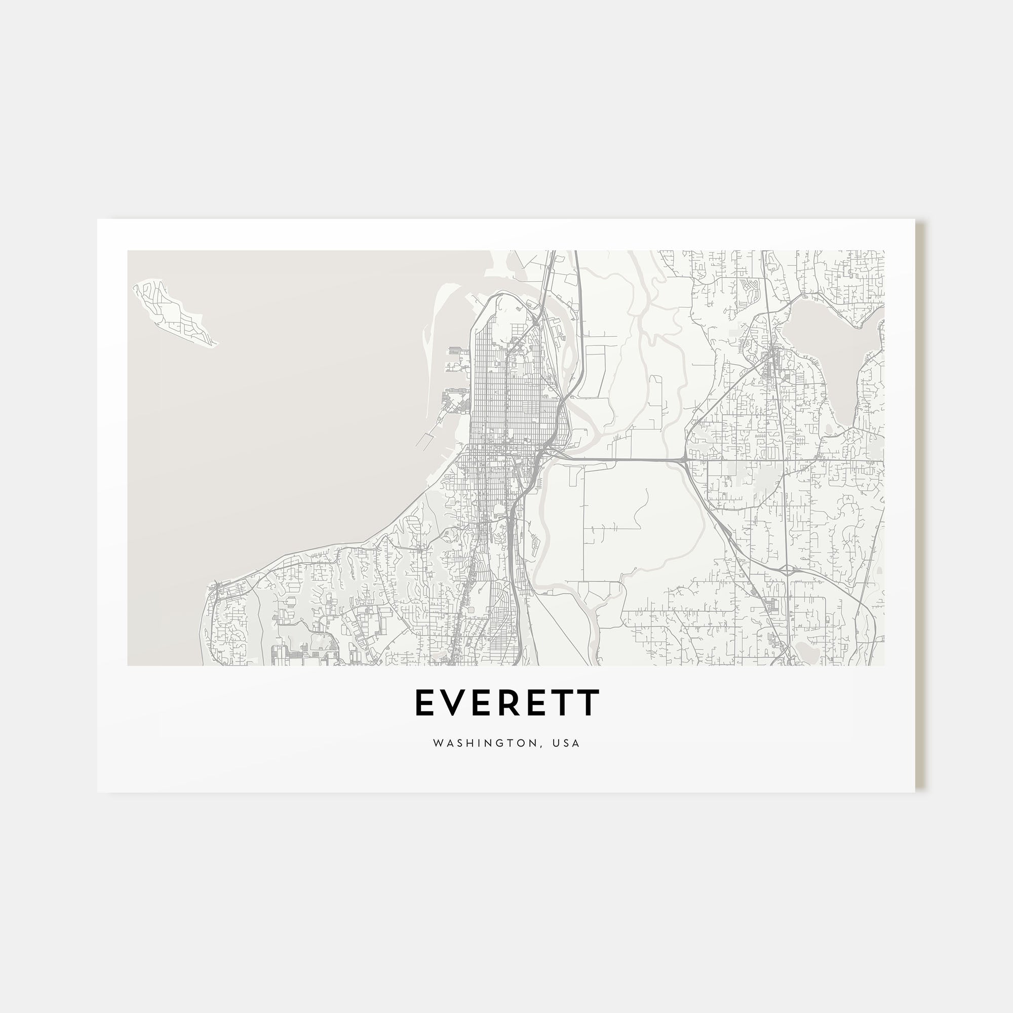 Everett Map Landscape Poster