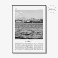 Everett Print Black and White, Everett Wall Art, Everett Poster, Everett Photo, Everett Wall Décor, Washington, USA, United States