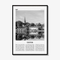Exeter Print Black and White, Exeter Wall Art, Exeter Poster, Exeter Photo, Exeter Wall Décor, Exeter Map, England