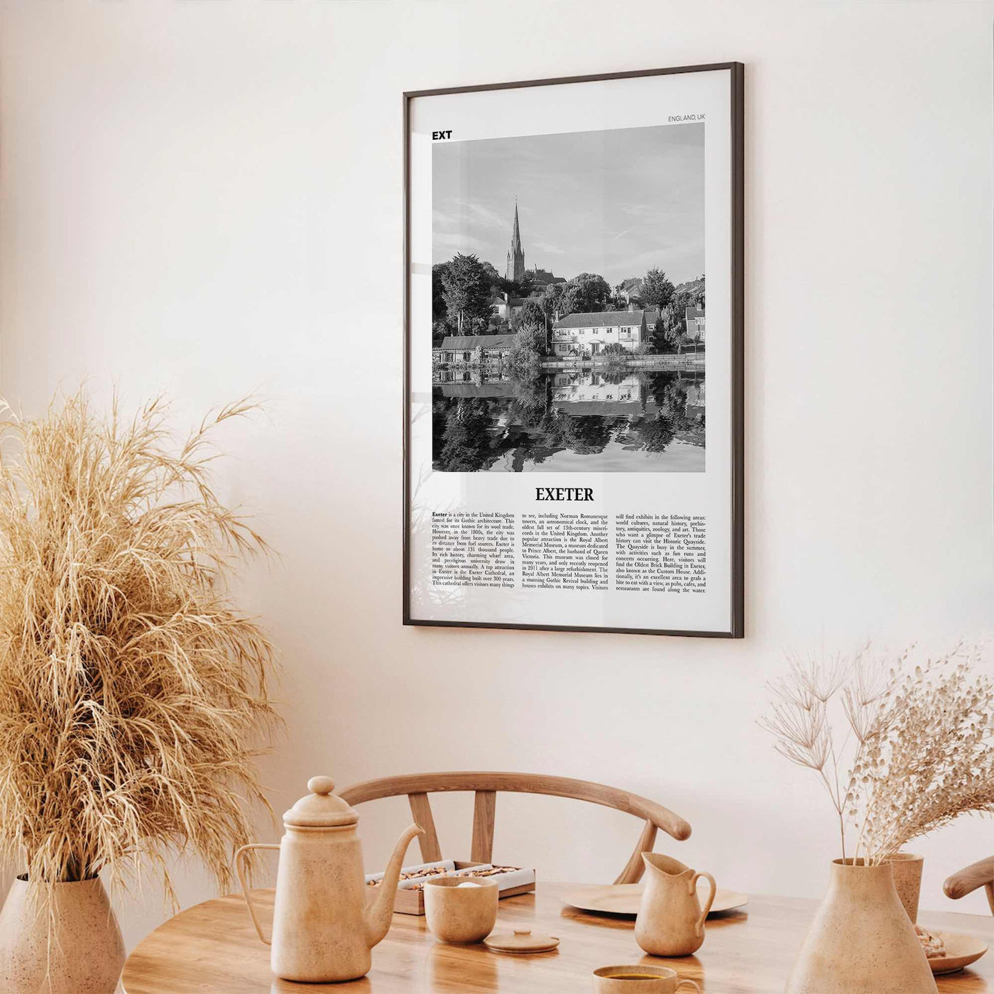 Exeter Print Black and White, Exeter Wall Art, Exeter Poster, Exeter Photo, Exeter Wall Décor, Exeter Map, England