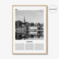 Exeter Print Black and White, Exeter Wall Art, Exeter Poster, Exeter Photo, Exeter Wall Décor, Exeter Map, England